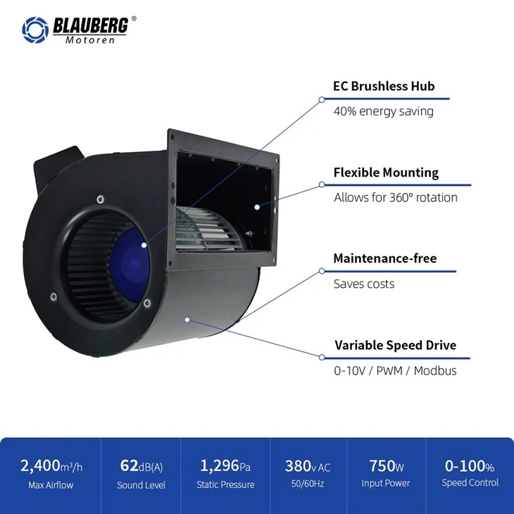 Blauberg DC-F133B-EC-N07 133mm EC Dual Inlet Centrifugal Blower best